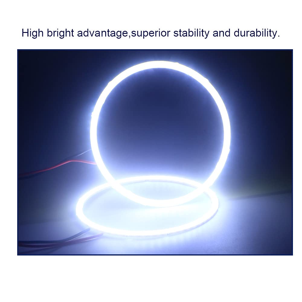 Qasim Car Angel Eyes COB Light Halo Ring 120MM 93SMD Headlight Lamp White 12V 24V(Pack of 2PCS)
