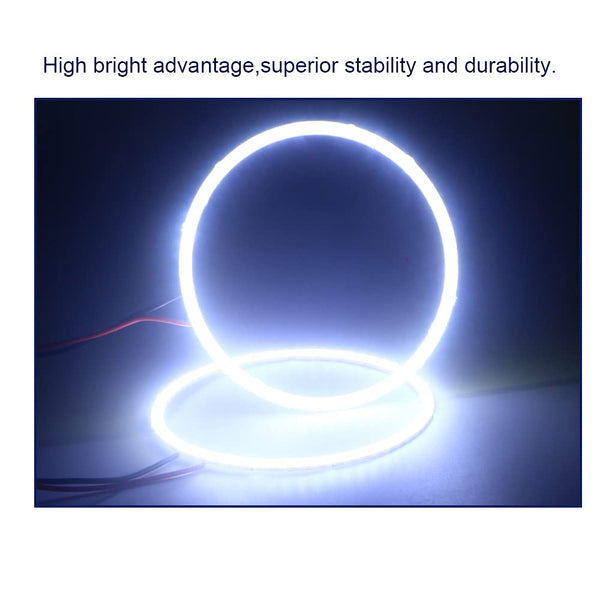 Qasim Car Angel Eyes COB Light Halo Ring 120MM 93SMD Headlight Lamp White 12V 24V(Pack of 2PCS)