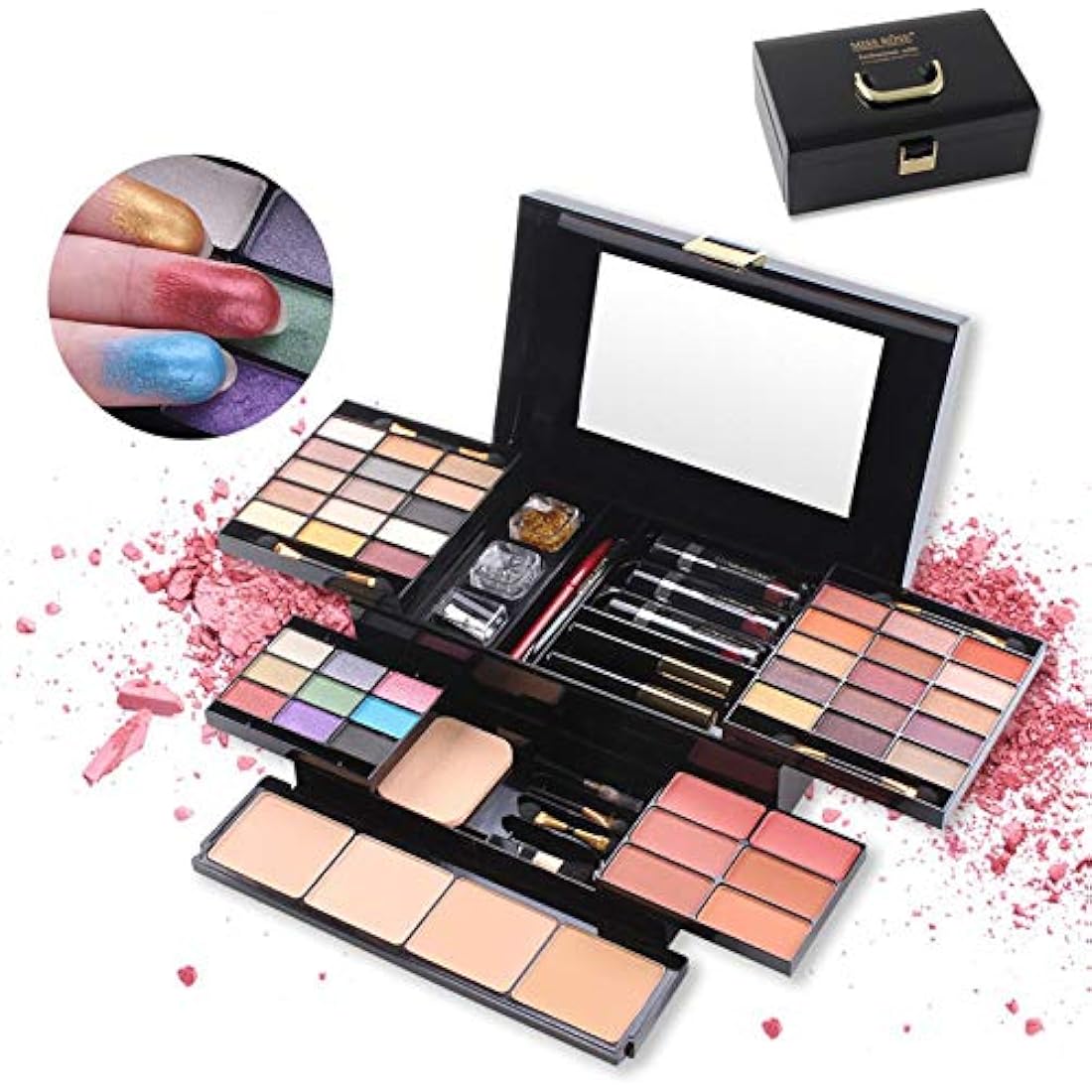 FantasyDay All-in-one Makeup Set Gift Surprise | Full Makeup Kit for Women Multipurpose Essential Starter Bundle Include Eyeshadow Palette Lipstick Blush Concealer Face Powder Eyeliner Mascara Brush