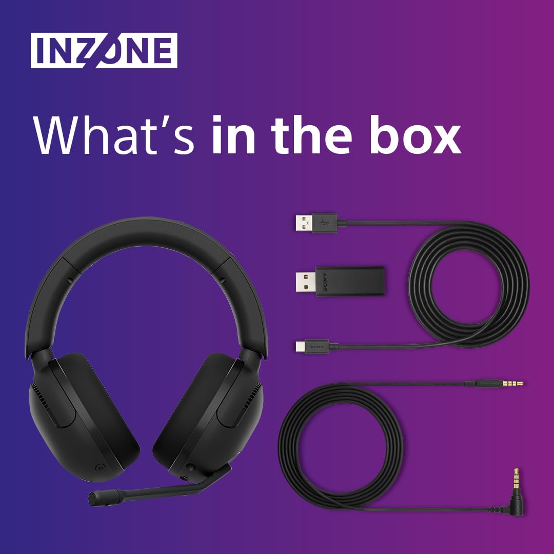 Sony INZONE H5 Wireless Gaming Headset - PC/PS5, 360 Spatial Sound for Gaming, 28H battery lifelow latency, comfortable design, microphone with AI - White