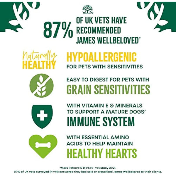 James Wellbeloved Complete Dry Senior Dog Food Lamb and Vegetables, 10 kg