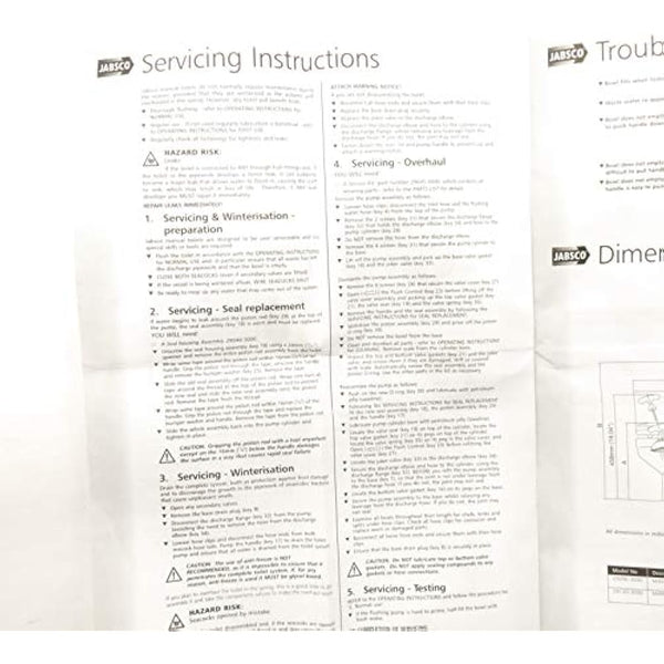 Jabsco 29045 Twist N Lock Marine Manual Toilet Service Kits