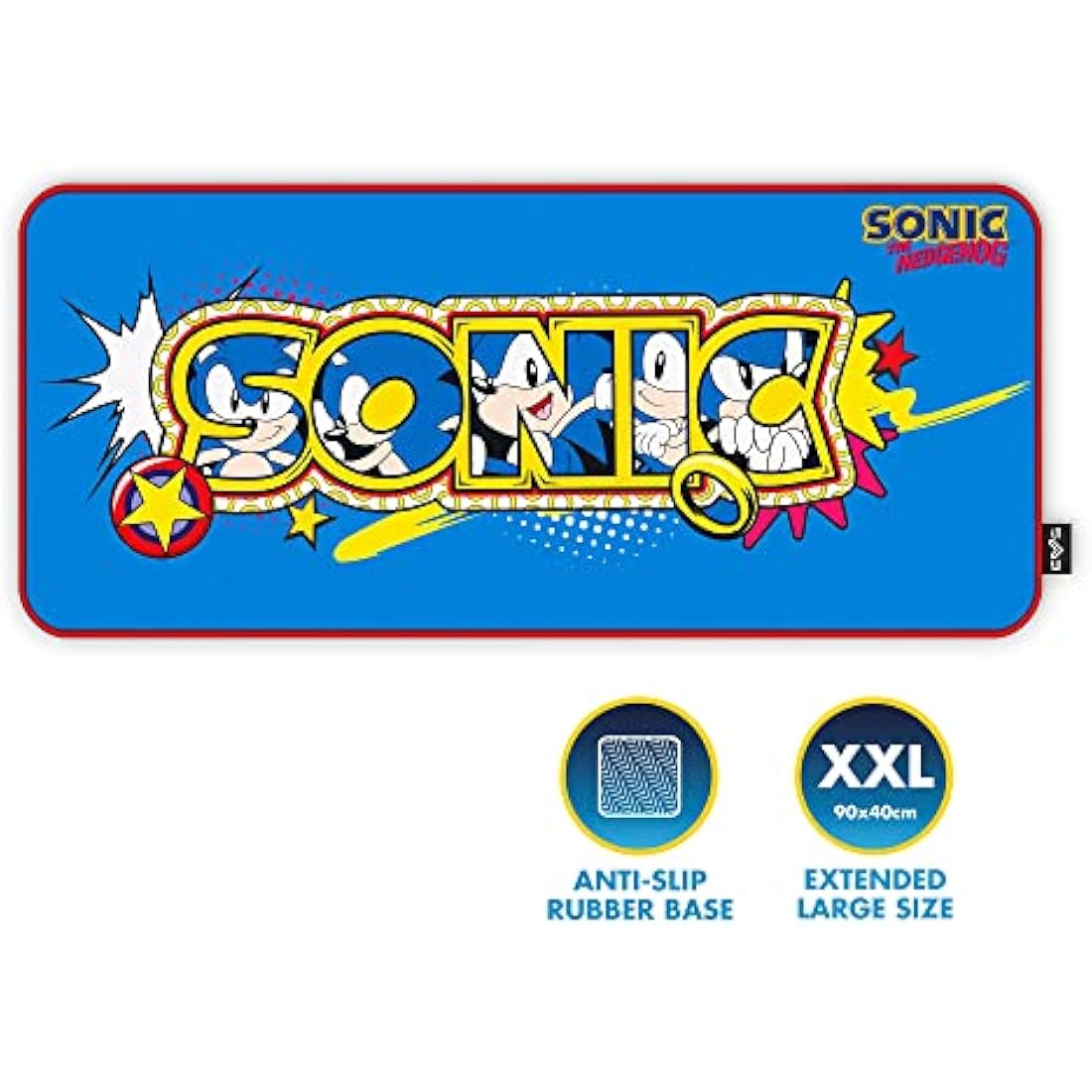 Energy Sistem Gaming Mouse Pad ESG Sonic Classic (XXL, Anti-Slip Rubber Base, Sonic)