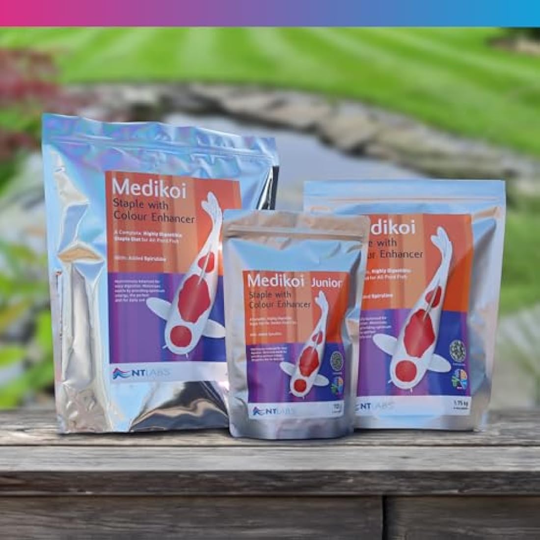 NT Labs Medikoi Staple with Colour Enhancer, Complete Feed For All Pond Fish, Ideal For Spring, Summer and Autumn Feeding, Enhances Colours of Pond Fish, Koi Fish Food (3kg)(6mm)