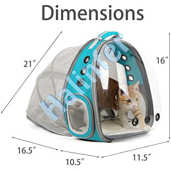 Interfashioner® Cat Bubble Backpack Carrier, Back Expandable Clear Pet Bubble Backpack Carrier for Kitten Small Dog up to 5.5 kgs, Backpack for Cats