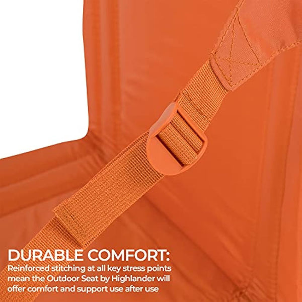 Highlander Outdoor Sit Mat - Portable Seat - Lightweight with Back Support and Pocket - Perfect as a Picnic Chair, Stadium Seat, Beach Chair, or Festival Chair