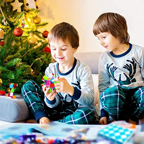 EACHHAHA Magic Snake 48 Parts - Christmas Stocking Fillers for Kids - Snake Cube Puzzle & Fidget Toys - Twist Puzzle Brain Teaser - Educational Toys & Party Bag Fillers (Rainbow*1)