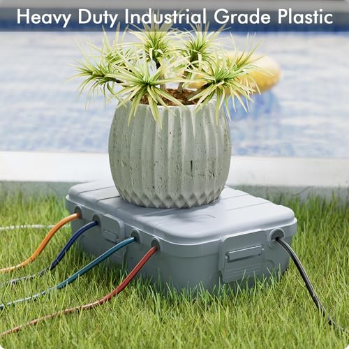 RESTMO Extra Large Waterproof Electrical Box, IP54 Weatherproof Outdoor Outlet Cover, Protect Outlet, Plug, Timer, Power Strip (Not Included), Holiday Light Decoration, 32 x 22 x 13 cm, Black