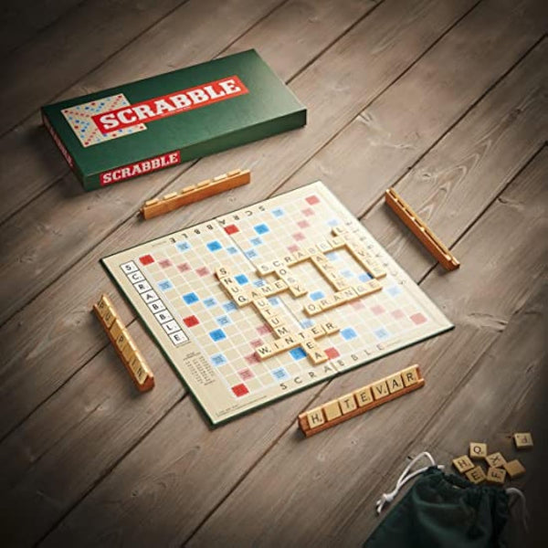 Ideal Scrabble Classic: a Reproduction Of The Original 1950'S Design with Wooden Tiles, Classic Games, for 2-4 Players, Ages 10+