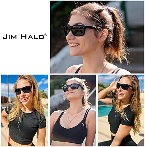 Jim Halo Polarized Sunglasses for Men Women Wrap Around Sport Sun Glasses for Cycling Fishing Driving