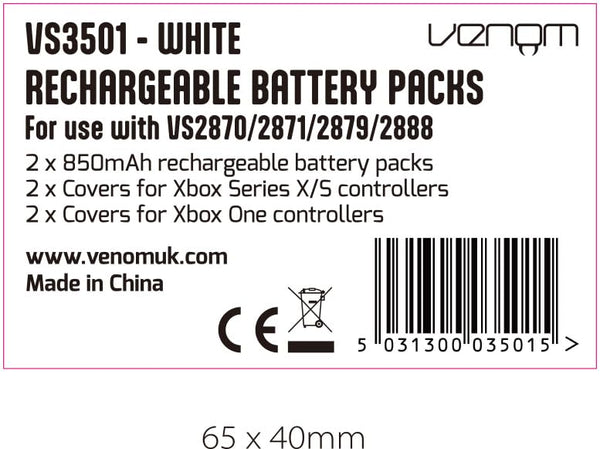 Venom Charging Dock with Rechargeable Battery Pack - Black (Xbox Series X & S/Xbox One)