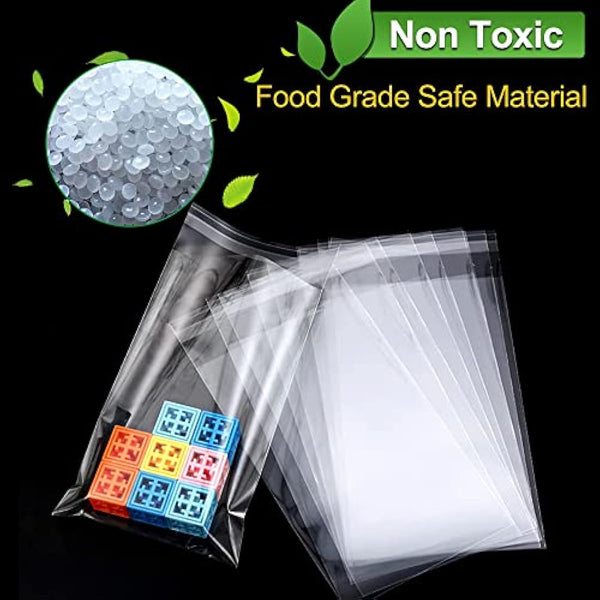 A3 Clear Self-adhesive Cello Bags - 100 Packs, 30.5x42cm Self-sealing Cellophane Display Bags, Food Safe, OPP for Prints, Cookies, Cards, Envelopes, Pictures (12 x 16.5 Inches)