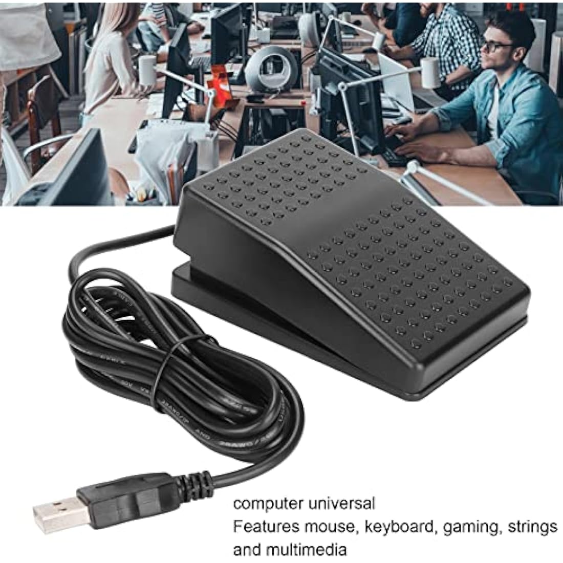 Annadue USB Foot Pedal, Single Pedal Photoelectric Switch Foot Control, One Key Customized Computer Keyboard Action Pedal Programmable Single Foot Switch Pedal for Keyboard Mouse PC Laptop