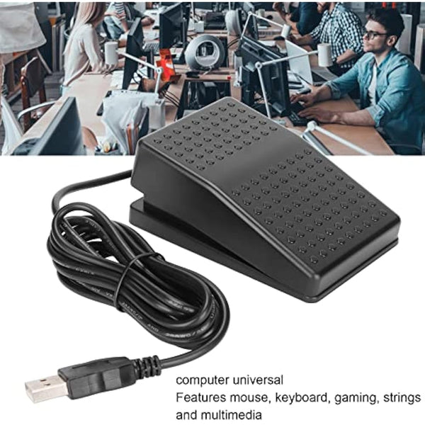 Annadue USB Foot Pedal, Single Pedal Photoelectric Switch Foot Control, One Key Customized Computer Keyboard Action Pedal Programmable Single Foot Switch Pedal for Keyboard Mouse PC Laptop
