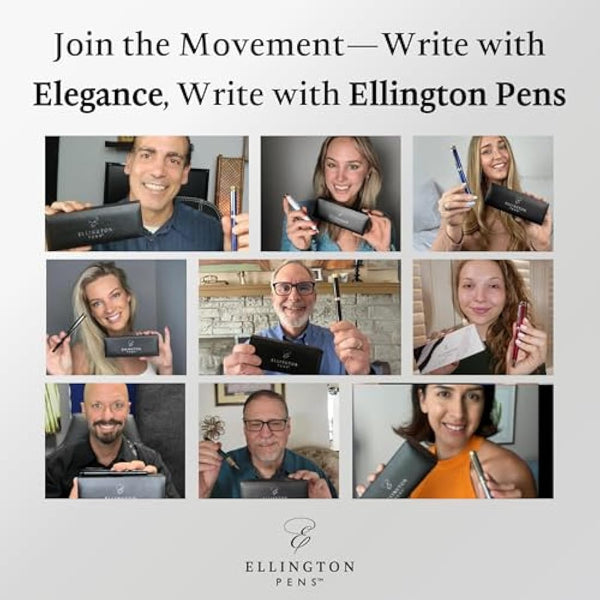 Ellington Pens Luxury Fountain Pen Set- Fountain Pens for Writing - Smooth Nib - Includes Refillable Ink Converter, 3 Ink Cartridges [2 Black & 1 Blue], Gift Box - Elegant Calligraphy