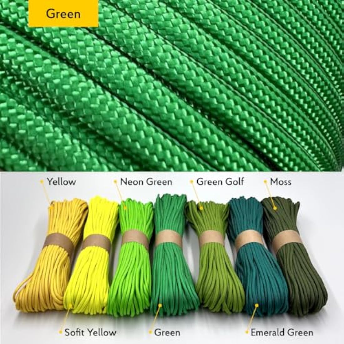 EdcX Paracord 4mm, 35+ Solid Colors (10m, 15m, 30m, 50m, 100m, 300m) | Ideal for Crafting, DIY, Camping, Survival, Outdoor | 100% Nylon Rope 4mm | Tactical Cord 550 Type III