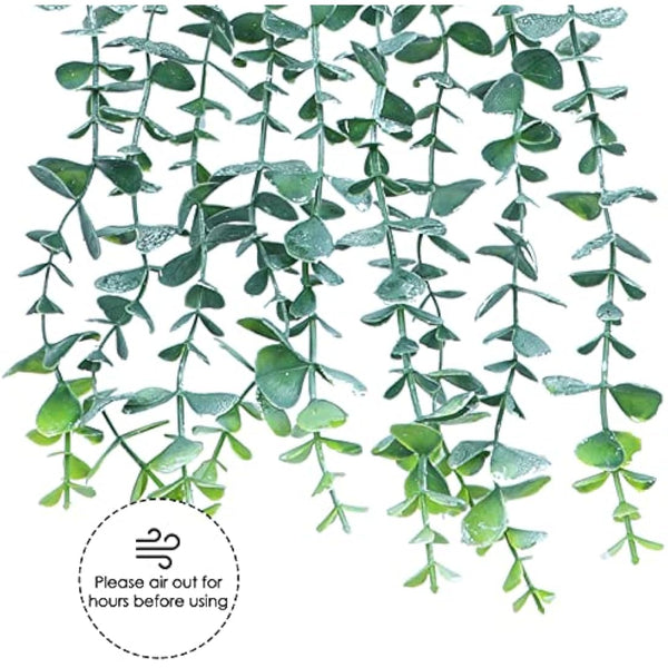 Eirdary Artificial Hanging Plants Fake Potted Plants for Indoor Outdoor Wall Home Room Office Decor(White)