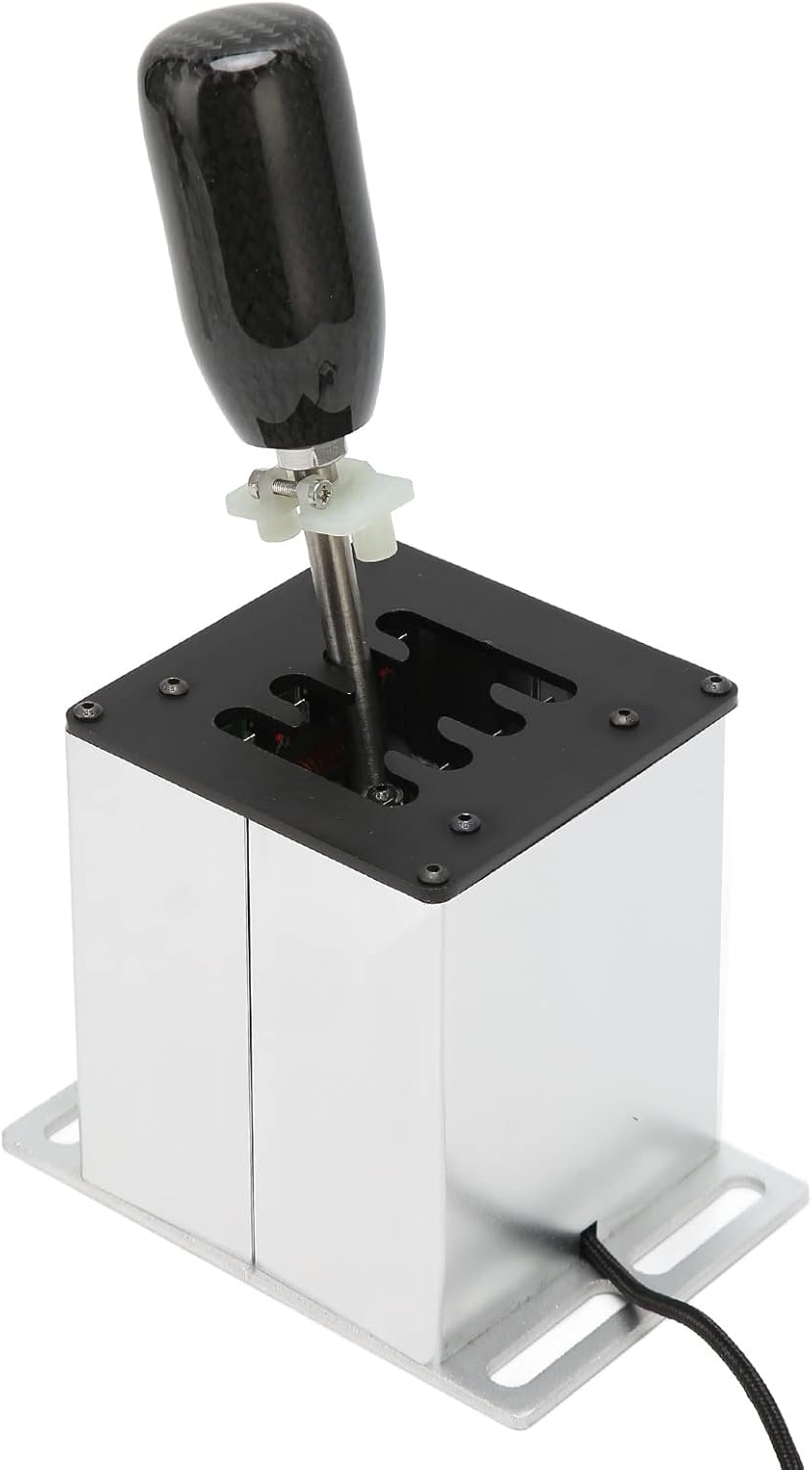 Simulator Shifter for ATS ETS Dust WRC Sim Racing Games, 7 Plus R Racing Game H Shifter with Carbon Fiber Grip, USB Shifter for Logitech G29 G27 G25 G920 T300RS GT