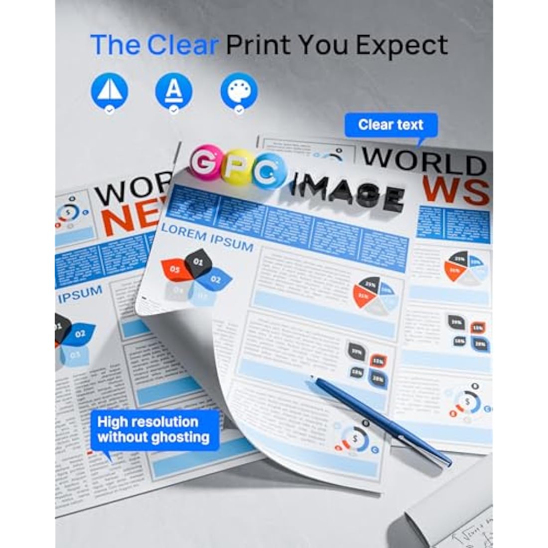 GPC Image Toner Cartridges Replacement for Brother TN241 TN245 Compatible with 9015CDW 9020CDW 9022CDW 3140CW 3142CW 3150CDN 3150CDW 3170CDW 9130CDN 9140CDN 9330CDW (Black Cyan Magenta Yellow, 5-Pack)