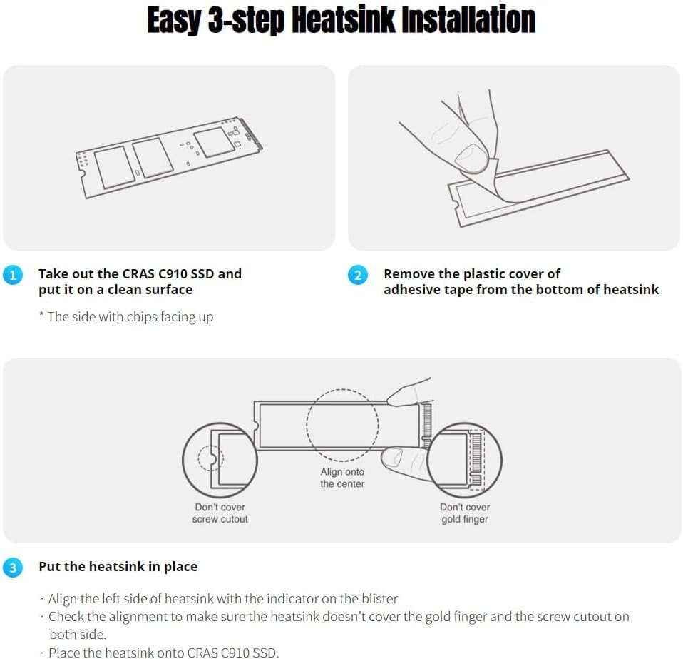 KLEVV CRAS C910 SSD 1TB, M.2 NVMe 2280, PCIe Gen4x4 Internal Solid state Drive with Heatsink, Up to 5000MB/s Data Transfer Speed, High-Performance Storage Solution