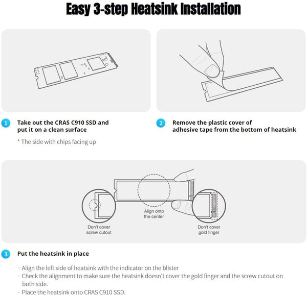 KLEVV CRAS C910 SSD 1TB, M.2 NVMe 2280, PCIe Gen4x4 Internal Solid state Drive with Heatsink, Up to 5000MB/s Data Transfer Speed, High-Performance Storage Solution