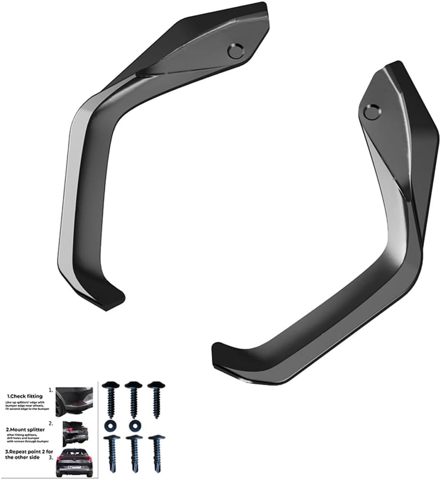 Oneway Rear Side Diffusors compatible with Cupra Leon HB 2020- - Version 2 - Gloss black