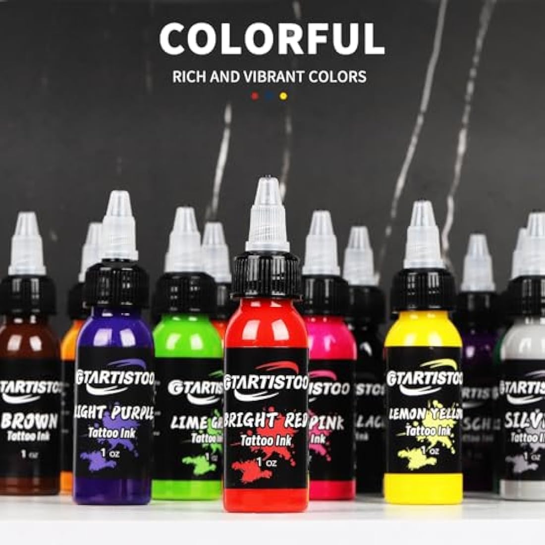 Ink Professional 1oz(14 Colors 30ml) Vegan-Friendly Pigment Ink Supplies