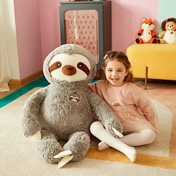 IKASA Large Sloth Stuffed Animal Soft Bradypode Toys for Children (Grey, 78cm)