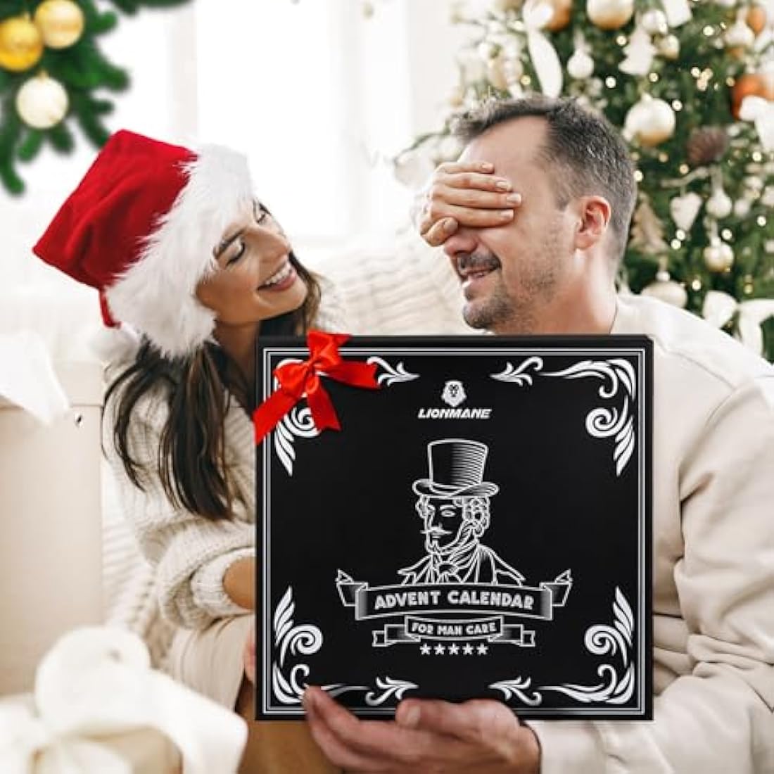 Lionmane Advent Calendar 2024 Mens, 24 Days Christmas Countdown Beard Care Gifts, Christmas Advent Calendar Set with Beard Oil Beard Balm, Face & Body Skin Care Kit for for Men Dad Boyfriend Husband