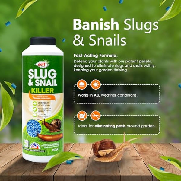 FERRIS | Slug & Snail Killer Pellets 800g - Use in Gardens & Greenhouses - Powerful Slug Repellent for Organic Gardening with Maximum Protection | Fast Acting Pellets for Slugs and Snails (1 Pack)