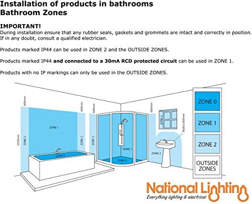 Fire Rated Downlights, Matt White Slimline Bathroom/Shower IP65 Ceiling Lights, LED Cool White 4000K, 8.5W 820 Lumens, 60 Degree Beam Angle, Long-Life 25,000 Hours - Pack of 4