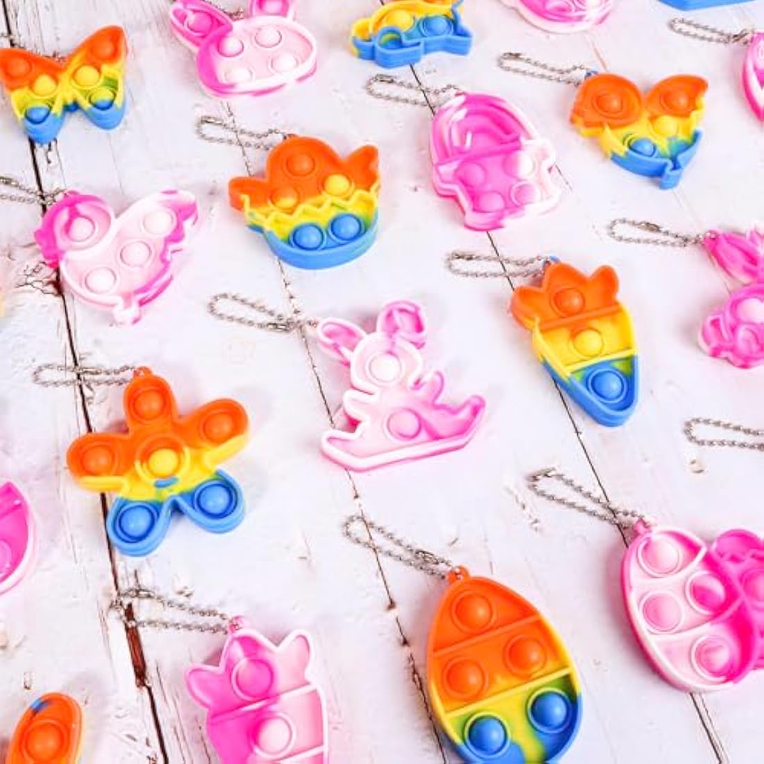 Amyang 24Pcs Easter Pop Fidget Toys, Mini Easter Simple Pop Fidget Toys for Kids Boys Girls Toddlers Easter Basket Stuffers Gifts Egg Fillers Party Favors