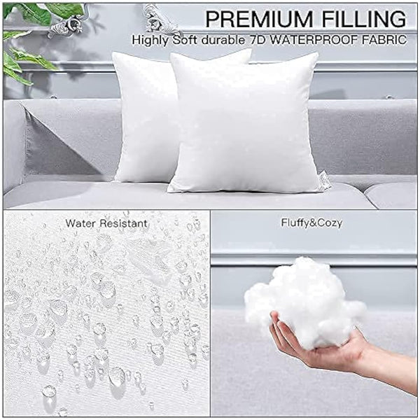 JOTOM Outdoor Cushion Inserts 45x45cm Waterproof Premium Cushion Inner Pads 18"x18" Pillows Filling Set of 4 Decorative Square Pillow Inserts Sofa Pillow Stuffer Patio Garden Blench Couch Bed Cushions