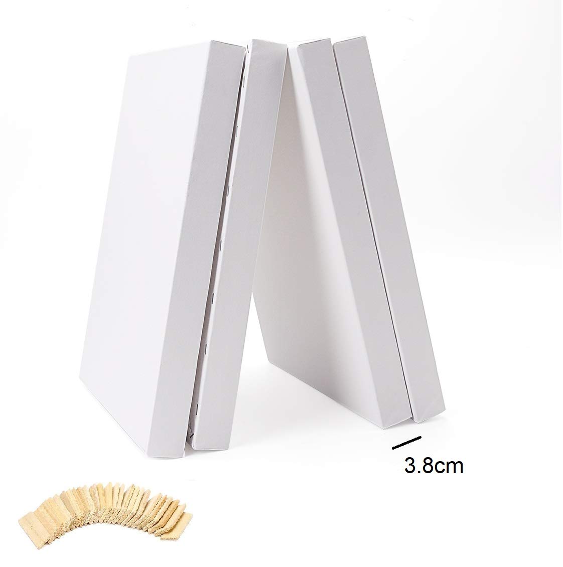 EXERZ 40x50cm Canvas Deep Edge 4pk Artist Framed 3.8cm Thick 380GSM Pre-Stretched 100% Cotton/Blank/Triple Primed/Acid Free/Medium Grain//Acrylic, Oil