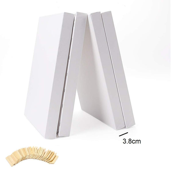 EXERZ 40x50cm Canvas Deep Edge 4pk Artist Framed 3.8cm Thick 380GSM Pre-Stretched 100% Cotton/Blank/Triple Primed/Acid Free/Medium Grain//Acrylic, Oil