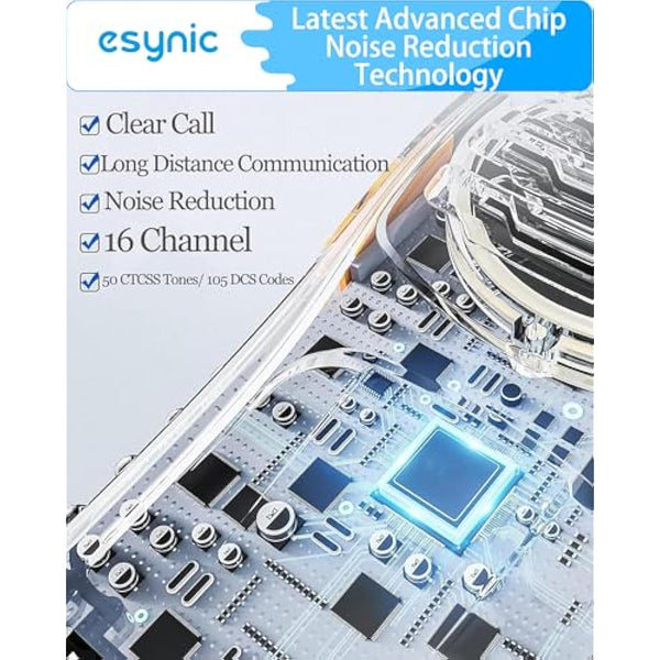 eSynic 3Pack Professional Walkie Talkies for Adults Rechargeable Walkie Talkies Best 16CH Walkie Talkie Hand Free VOX Two Way Radio With Earpieces& LED Lights Wonderful Gifts For Adults Kids etc