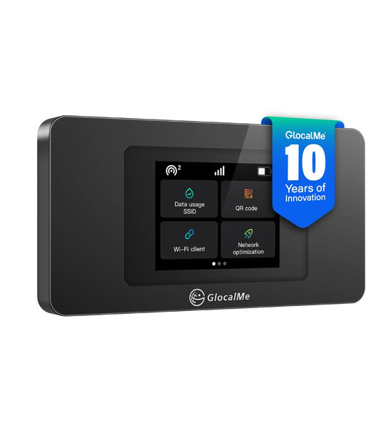 GlocalMe Duo Turbo Portable WiFi Hotspot, No SIM Card Needed, No contract and roaming fees, Dual modem mobile MiFi Device with Global 1GB Data, 4G LTE Router for Home or Travel in 200+ Countries