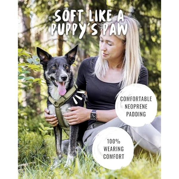 Rudelkönig dog harness Bella - Chest Harness with Handle - Adjustable no pull harness for dogs in Various Sizes - Escape proof dog harness for medium dogs