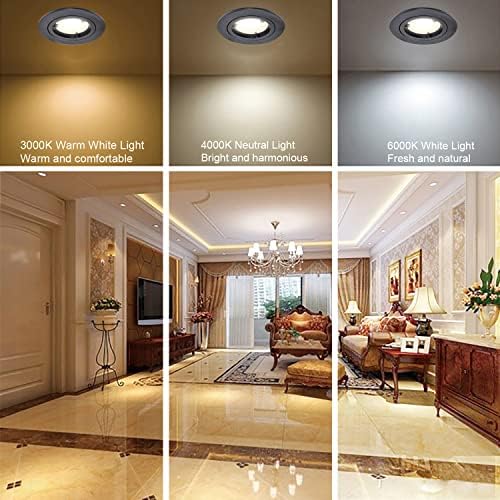 4XSweier 90 Minute IP20 Fire Rated Black Recessed Ceiling Spotlight, LED Downlight 5W Warm White 3000K, Spotlight with GU10 Junction Box (Non-Dimmable)