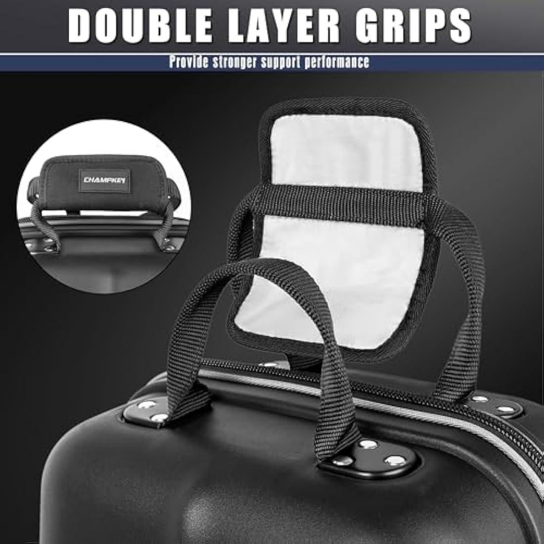 CHAMPKEY Golf Travel Bag Flight with Wheels | With Sturdy Plastic Hard Case Top | Premium Oxford Fabric Golf Bag - High Performance Bag Travel Case