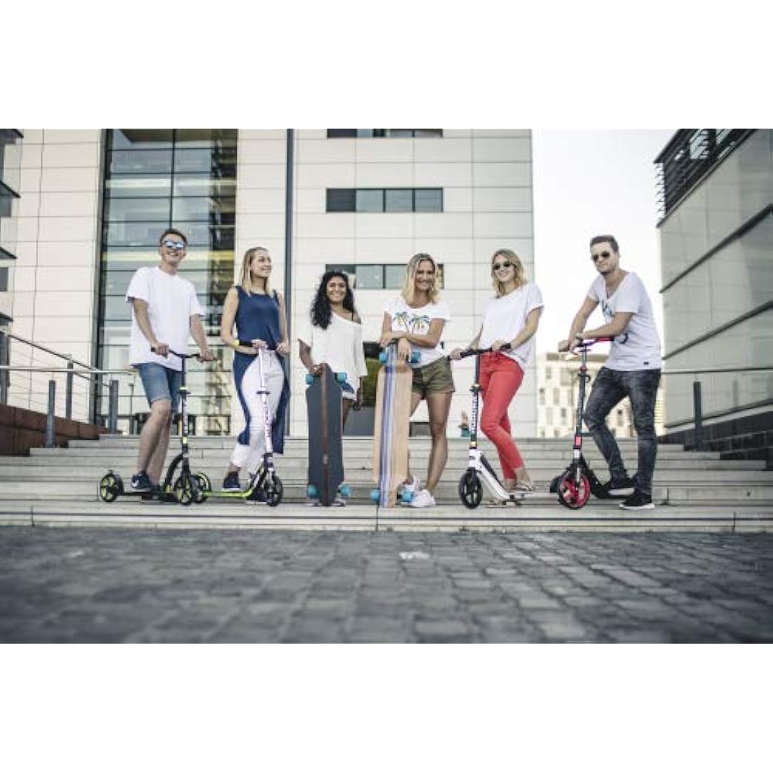 HUDORA BigWheel Style 230 Scooter I Stabiler Aluminium-Roller mit großer Trittfläche I Höhenverstellbarer & zusammenklappbarer Cityroller für bis zu 120kg I Tretroller für Jugendliche & Erwachsene