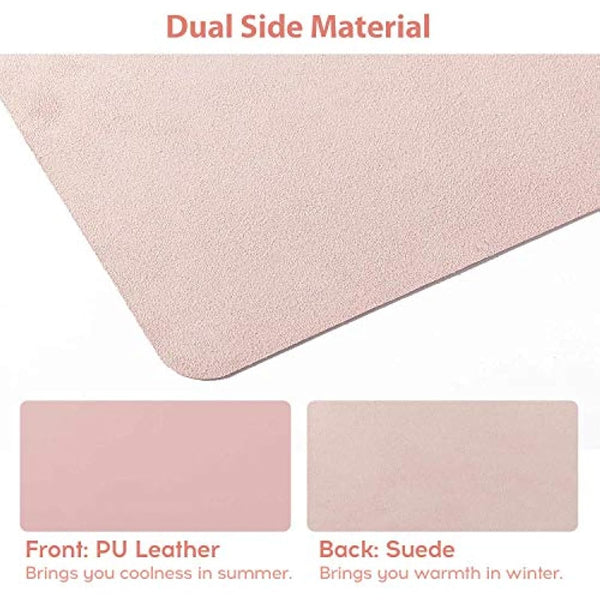 Desk Pad Large 31.5" X 15.7" DOBAOJIA Extended Mouse Mat Large Mouse Pad XL Desk Blotter Writing Pad for Laptop/Office/Home, PU Leather Side Waterproof +Suede Side Non-Slip (Pink)