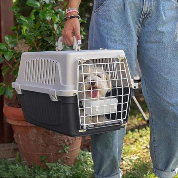 Ferplast Cat Carrier Small Dog Carrier, Double Opening, Secure, Practical, Easy to Clean, Durable Pet Travel Box up to 5 Kg, Includes Cushion, 48 x 32.5 x h 29 cm.
