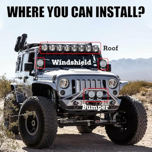 2PCS LED Work Lights,72W Off Road Driving Fog Lights LED Spotlights 12V 24V Roof Light Bar LEDs Auxiliary Lights for Off Road 4x4 SUV UTV ATV Heavy Duty Truck Tractor Boat