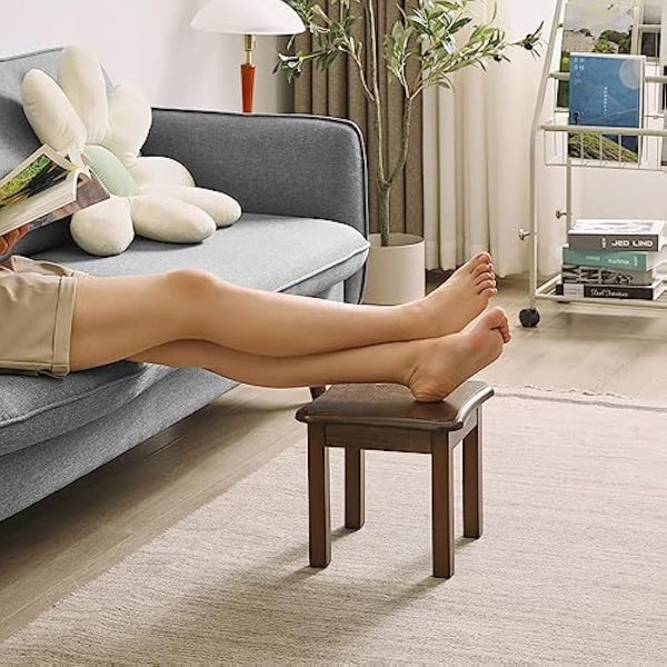 Aibiju Kids Step Stool, Small Short Stool, Shoe Changing Stool, Solid Wood Stool for Kids,Portable Stools for Adults Heavy Duty, Plant Table,Brown,JPRF-1353