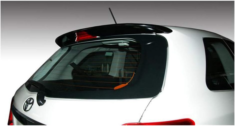 AUTO-STYLE Roof Spoiler Compatible with Toyota Yaris III Facelift 2014- (PU), Black