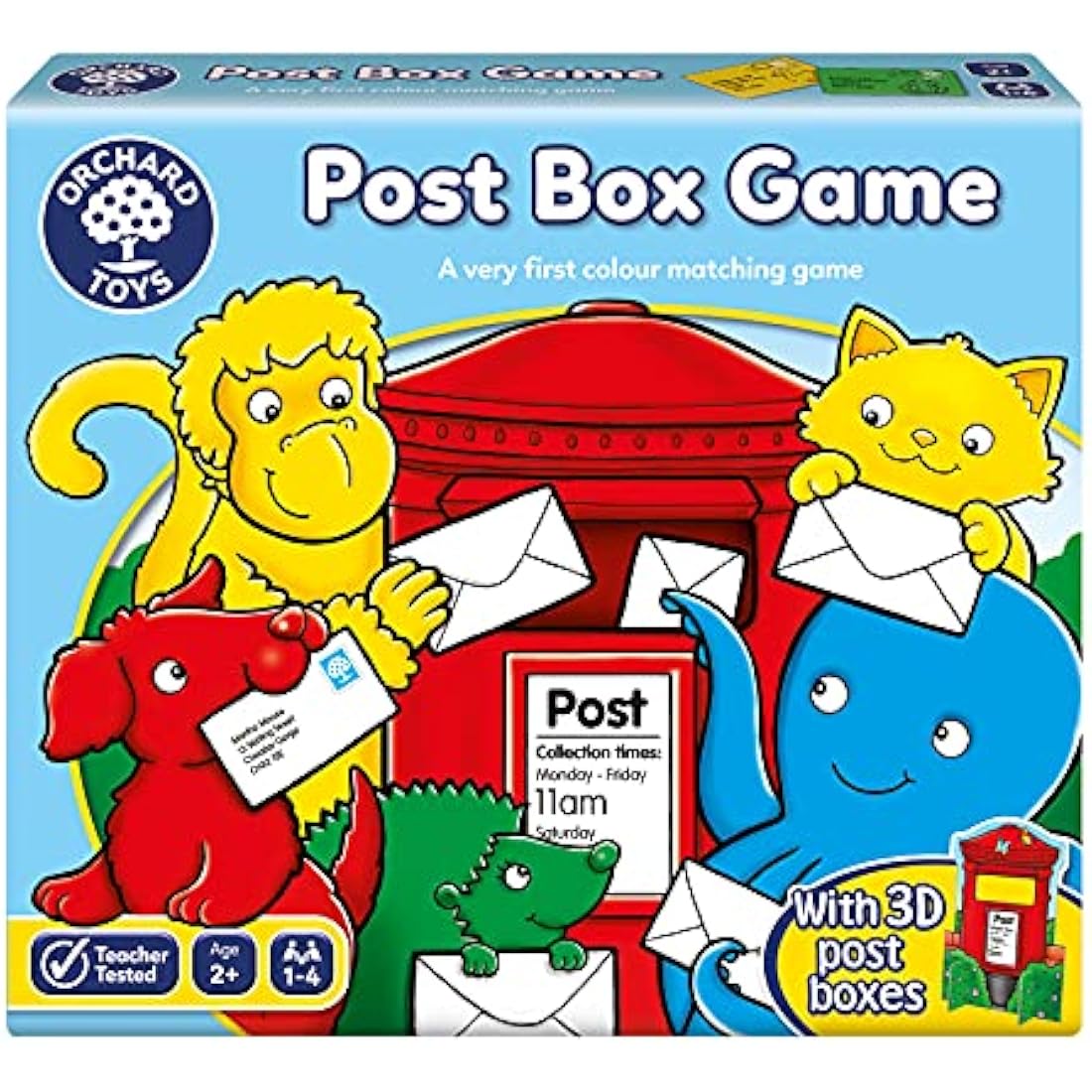 Orchard Toys Post Box Game, A Fun Posting and Matching Game for Learning Colours, Educational, Family Game Perfect for kids from Age 2+
