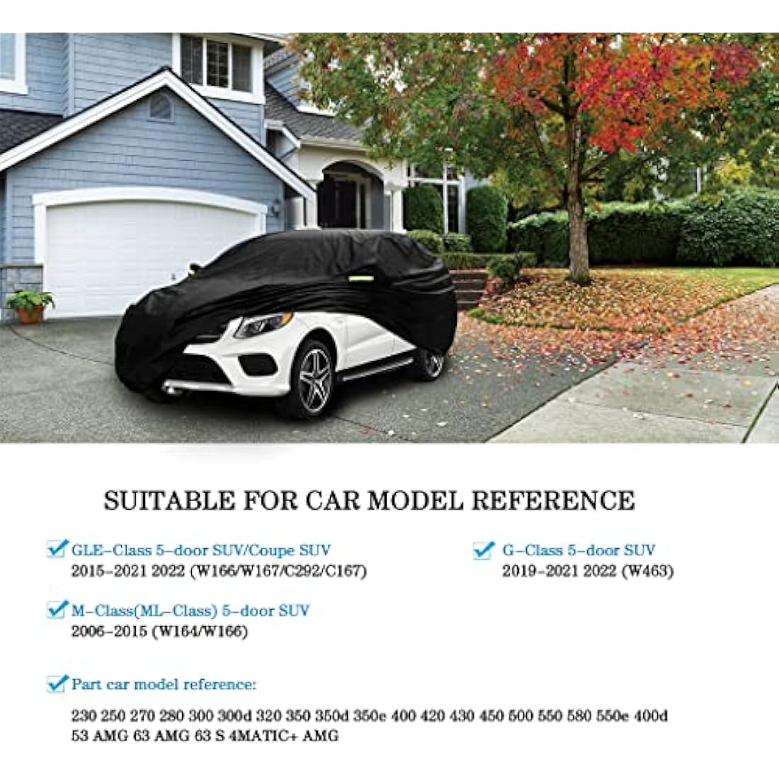 Abdeck Outdoor Full Car Cover - Compatible with Mercedes-Benz GLE-Class 2015-2025 SUV Coupe & ML-Class 2006-2015 SUV - Waterproof All Weather Protection