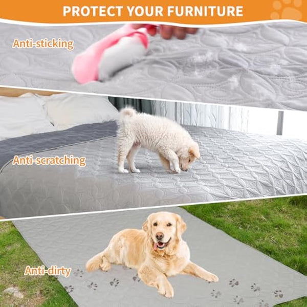 PICK FOR LIFE Waterproof Dog Blanket For Bed, 172×208cm Dog Blankets Washable Soft Reversible Puppy Blankets Anti Scratches Dirty for Bed Sofa Furniture