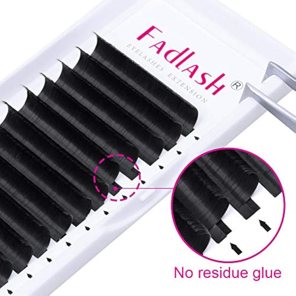 Fadlash Easy Fan Lashes D Curl 0.07 11-12-13mm Mixed Tray Russian Lashes Natural Look Self Fanning Eye Lashes Automatic Blooming Russian Eyelashes Extensions